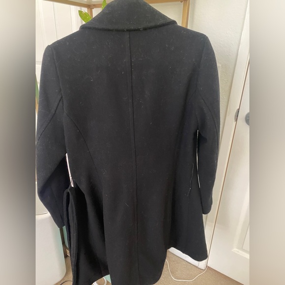 Express Black Belted Wool Trench Coat - Picture 2 of 3